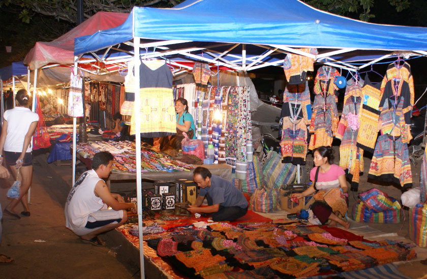 Night Market Souvenir Vendor selling clothes and more