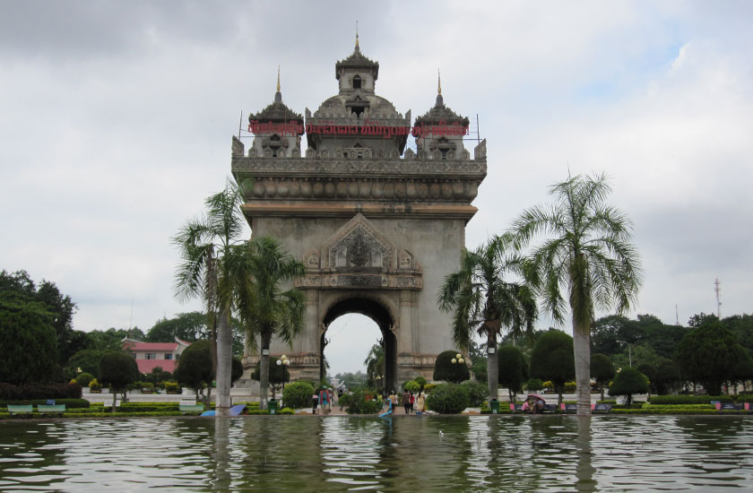 Major tourist attraction Patuxai Vientiane, Laos 