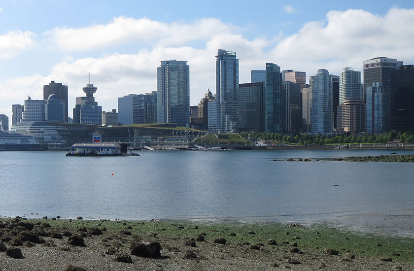 City skyline view at Seawall 