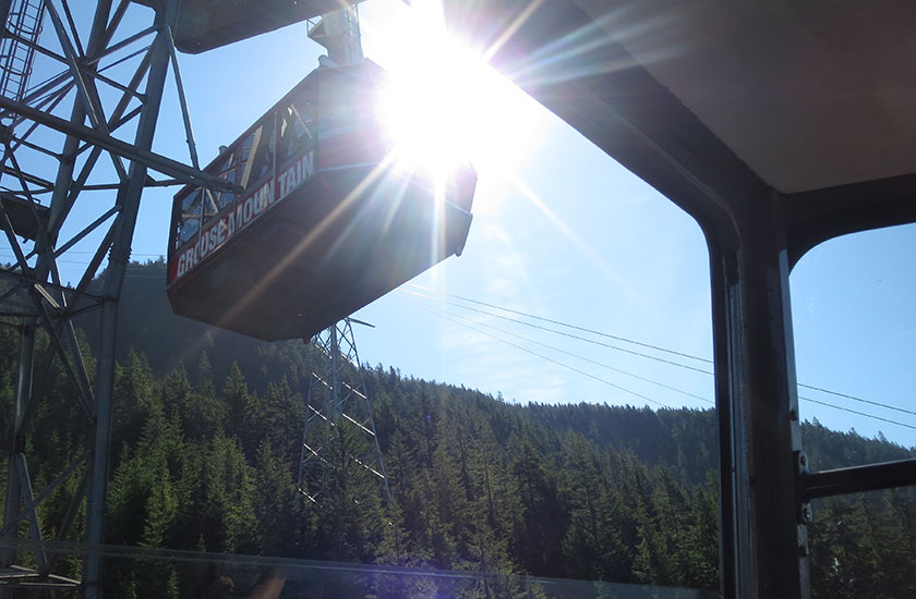 Attraction riding the Skyride at Grouse Mountain in Vancouver Canada