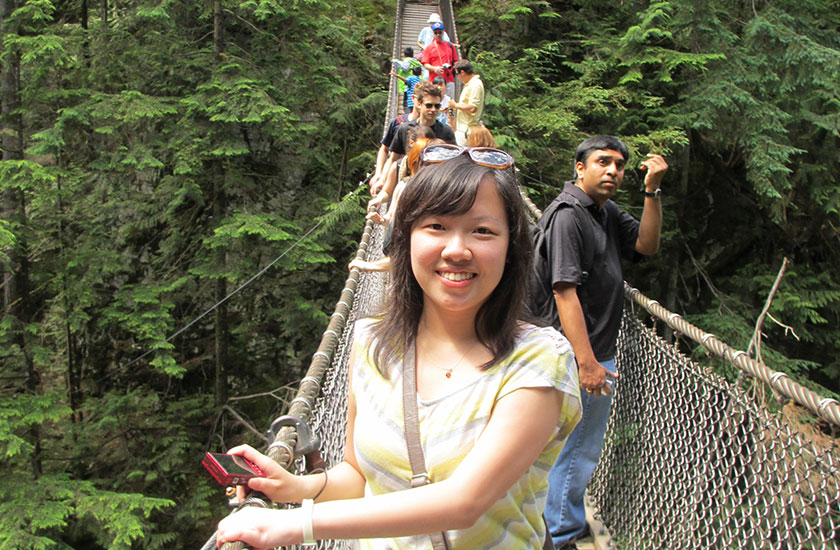  Crowded Suspension Bridge Lynn Canyon Park