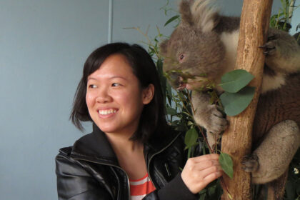 posing with koala at Maru Koala and Animal Park