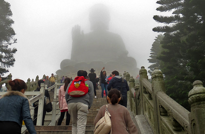 The stairs to Big Buddha in Lantau Island