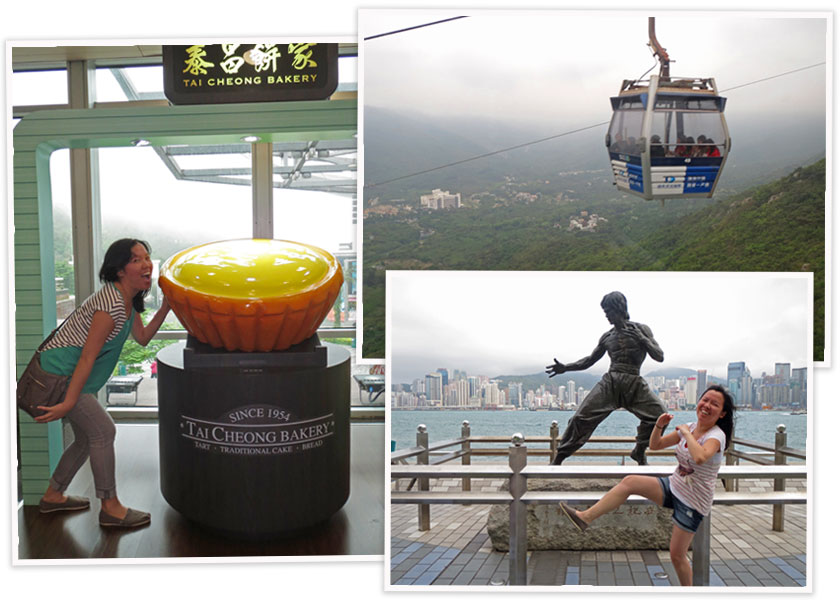 Hong Kong Collage: Avenue of Stars, Tai Cheong Bakery, Lantau Island Gondola