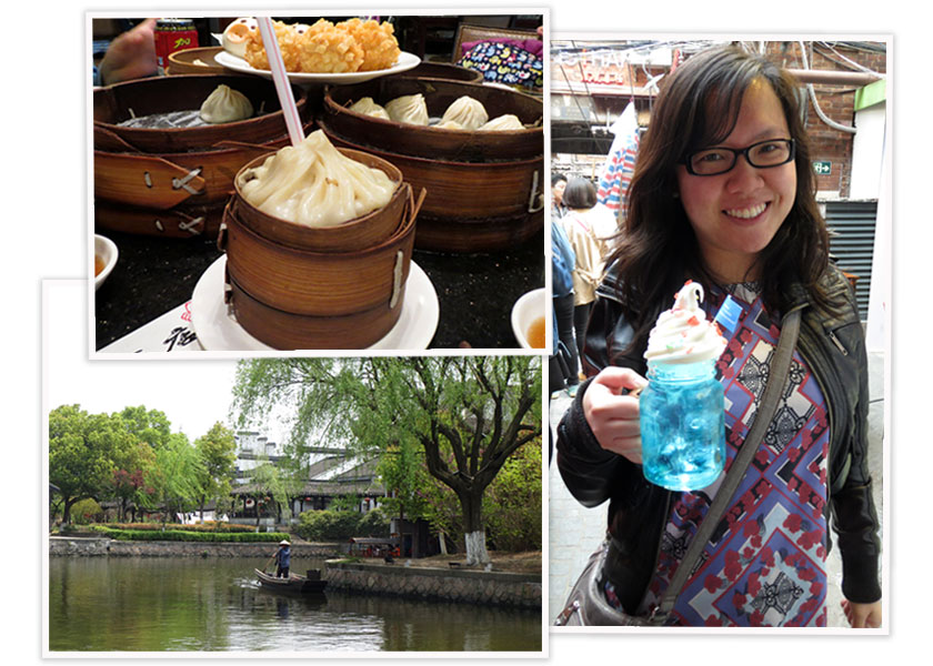 Shanghai Collage: Zhujiajiao, Xiaolongbao at Nanxiang Mantou Dian, Dessert Drink at Yu Garden