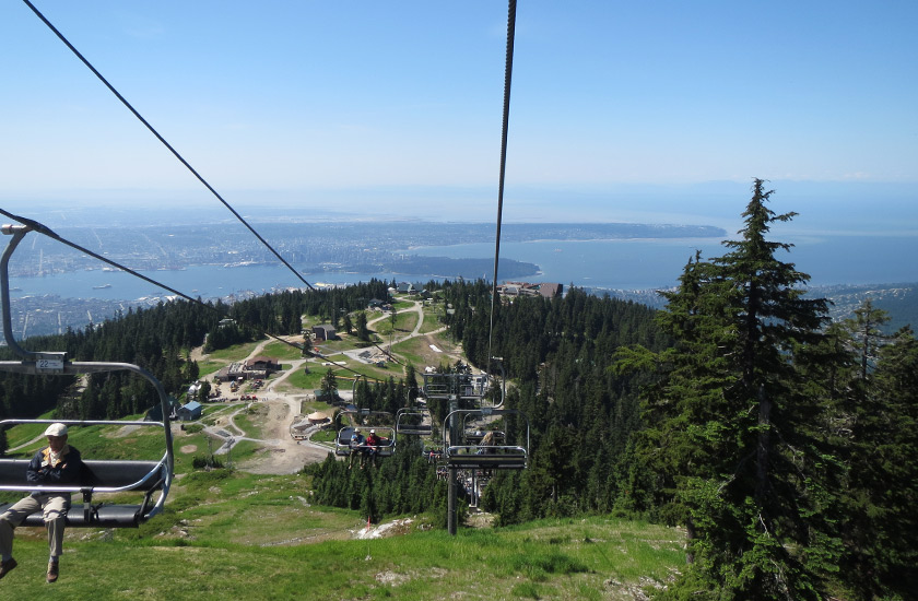 View from cable car ride at Grouse Mountain in Vancouver. Photo to inspire you to visit Vancouver.