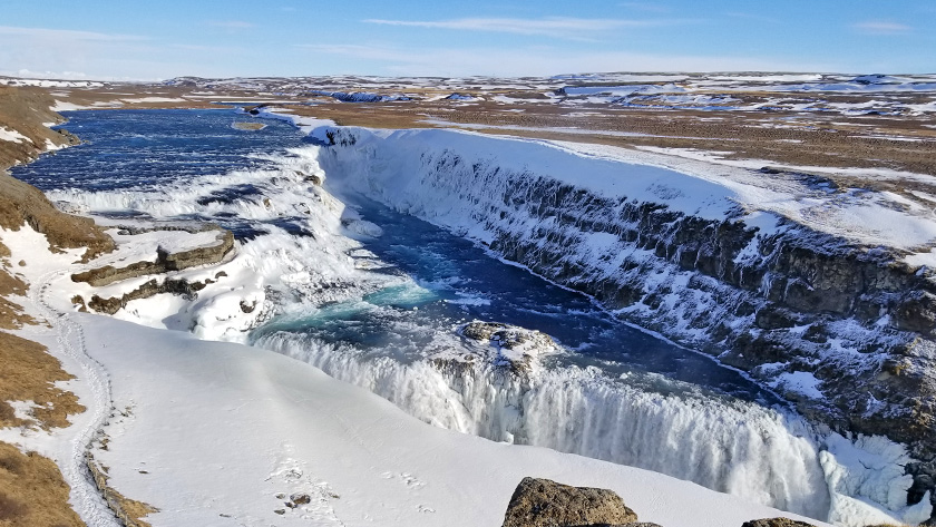 Majestic Gullfoss- huge waterfall in Iceland