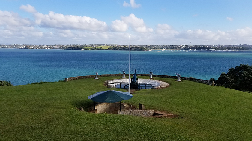 Canon and military defense tunnels at North Head in Devonport New Zealand